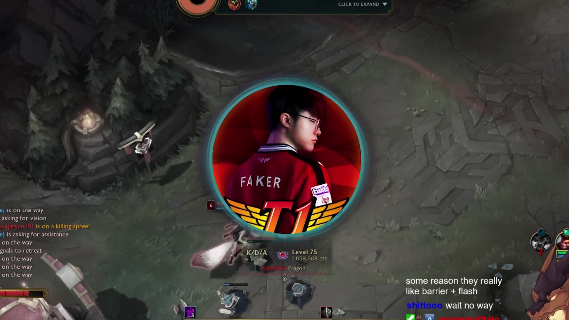 Still frame from a gaming highlight reel