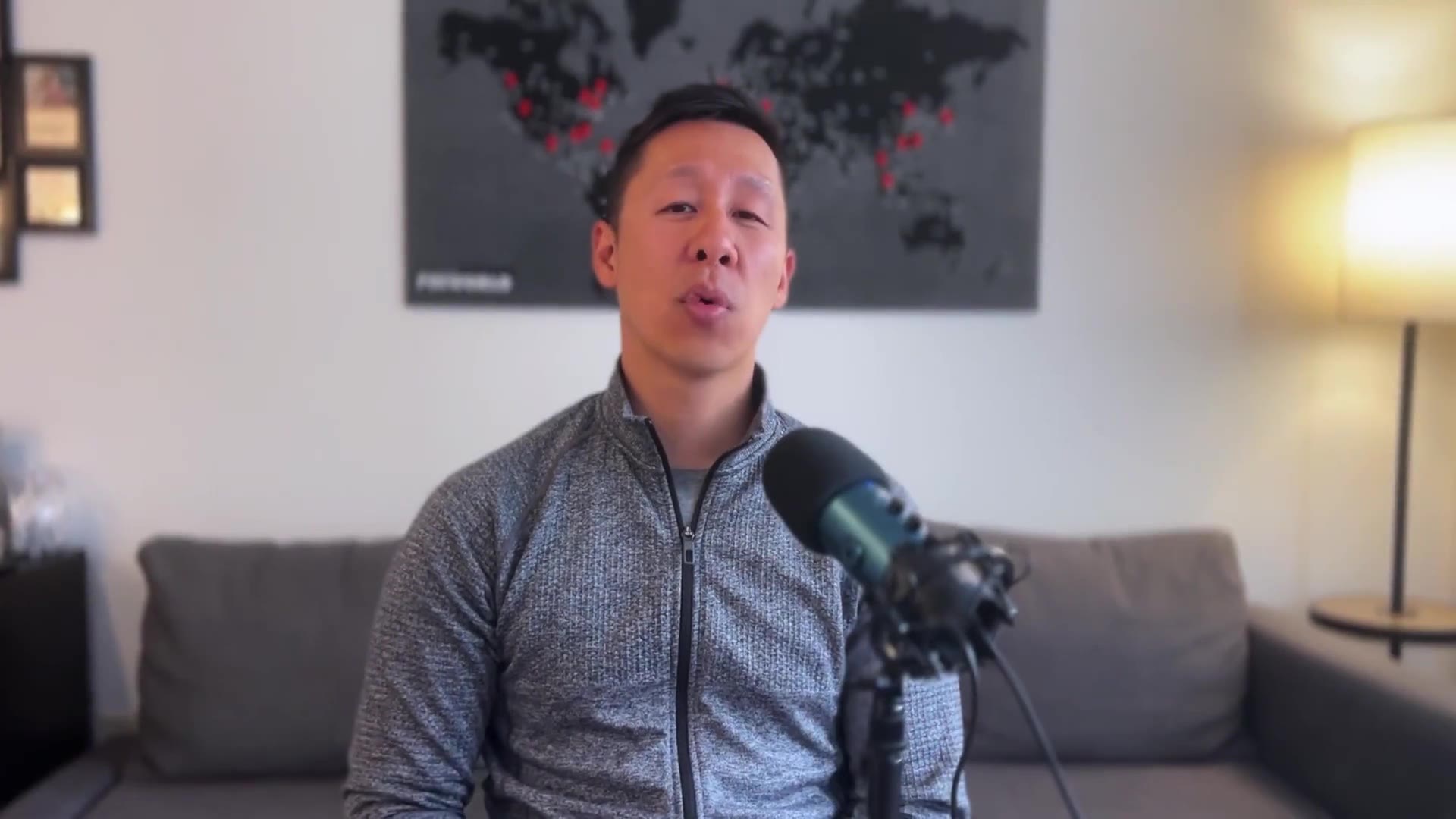 Still frame from a talking-head podcast style re-edit
